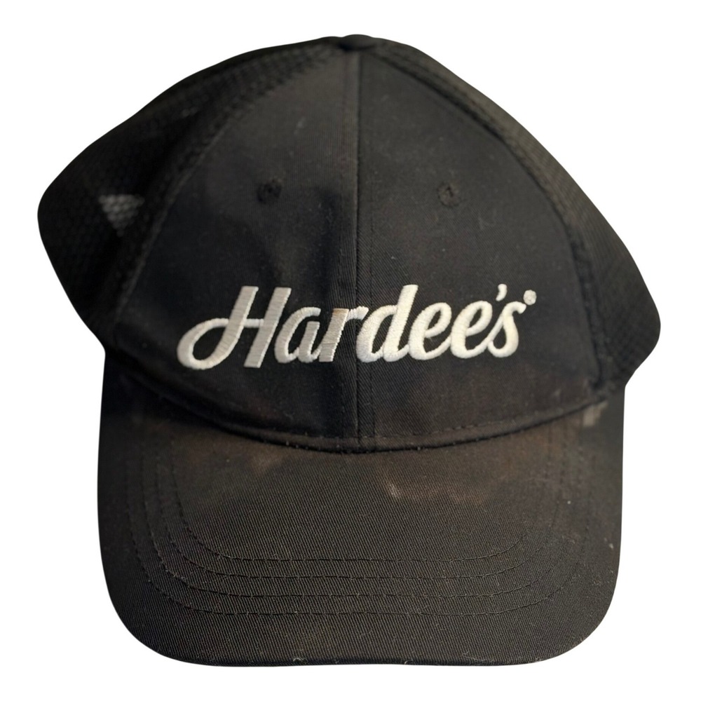 Hardees Trucker Hat Black Mesh Snapback Embroidered Logo Star Uniform OS Mens‎